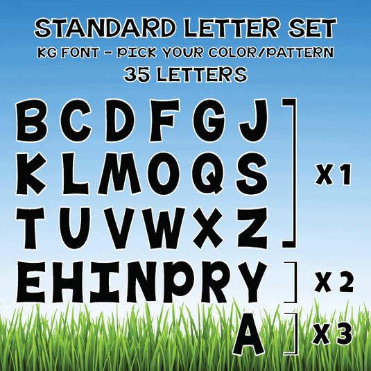 ACME Yard Cards 23.5" KG Font 18" & 23.5" Standard Letter Set - 35 pcs