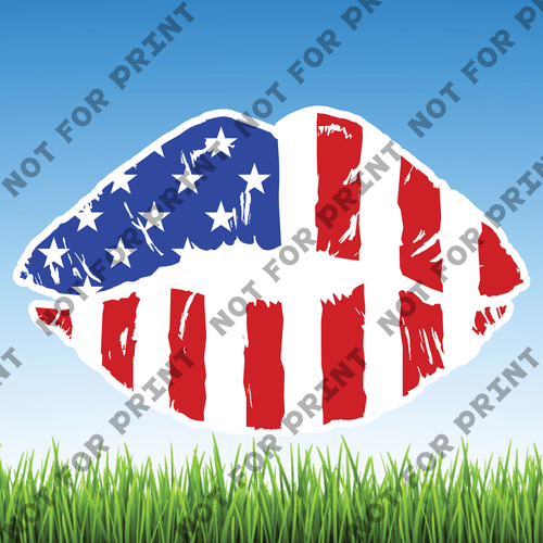 ACME Yard Cards American Flag Lips #004