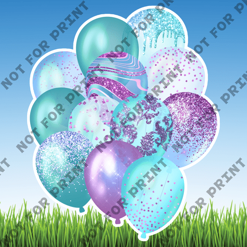 ACME Yard Cards Aqua & Purple Balloon Bundles #001