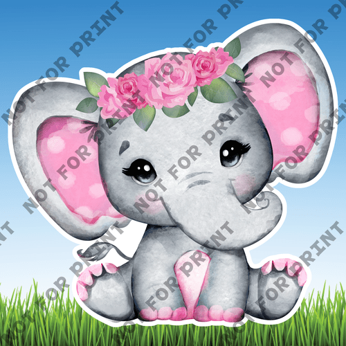 ACME Yard Cards Baby Girl Elephant Watercolor Collection I #010