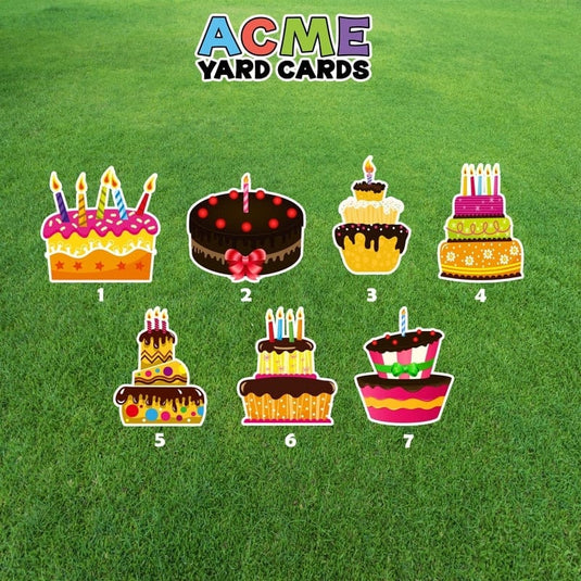 ACME Yard Cards Birthday Cakes