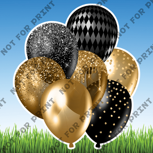 ACME Yard Cards Black & Gold Balloon Bundles #005