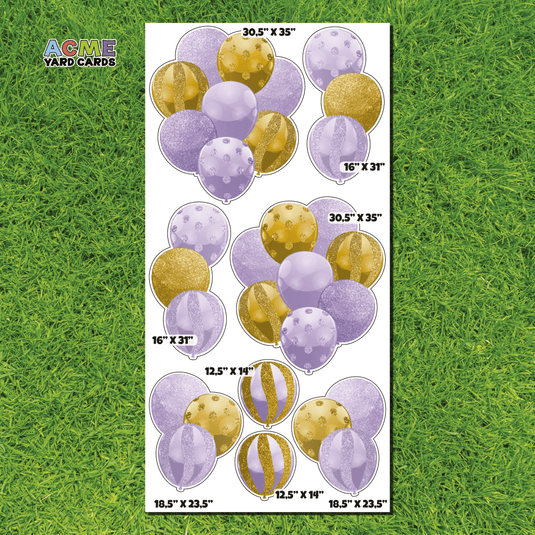 ACME Yard Cards Full Sheet - Balloons – Balloon Bundles in Lavender II