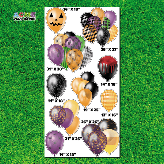 ACME Yard Cards Full Sheet - Balloons - Balloons Halloween