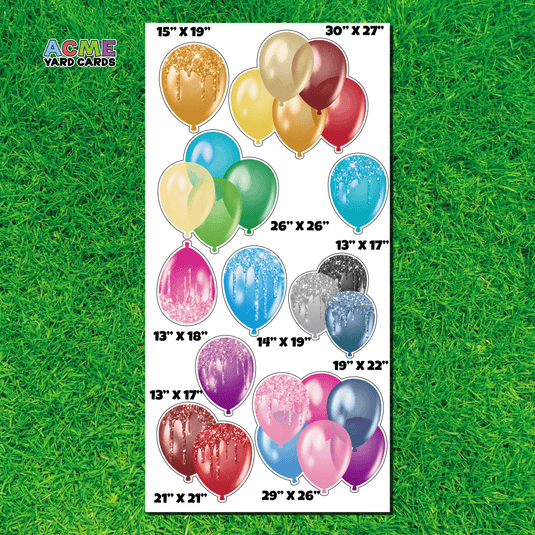 ACME Yard Cards Full Sheet - Balloons - Balloons Multicolor