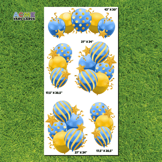 ACME Yard Cards Full Sheet - Balloons - Bundles Blue