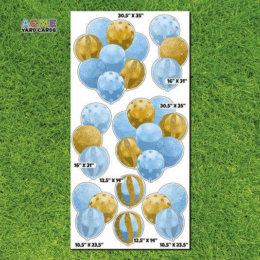 ACME Yard Cards Full Sheet - Balloons - Bundles in Light Blue