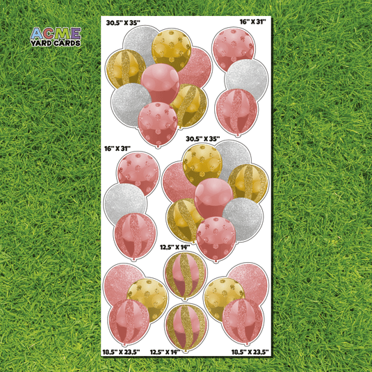 ACME Yard Cards Full Sheet - Balloons - Bundles in Peaches and Cream