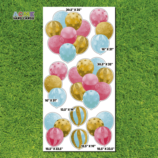ACME Yard Cards Full Sheet - Balloons - Bundles in Tik Tok Inspired