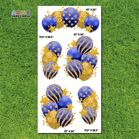 ACME Yard Cards Full Sheet - Balloons - Bundles Navy Blue Glitter