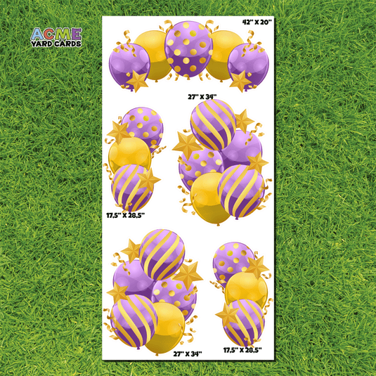 ACME Yard Cards Full Sheet - Balloons - Bundles Purple