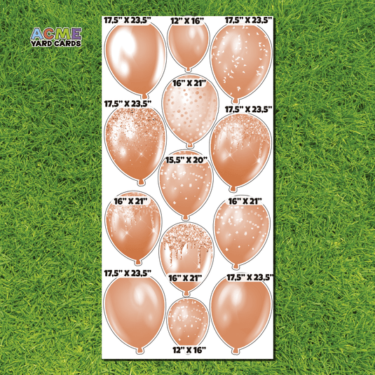ACME Yard Cards Full Sheet - Balloons - Coral