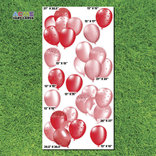 ACME Yard Cards Full Sheet - Balloons - Pink and Red Balloon Bundles II