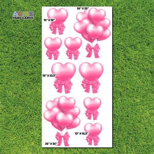 ACME Yard Cards Full Sheet - Balloons - Valentine's Day Panels and Balloon in Pink