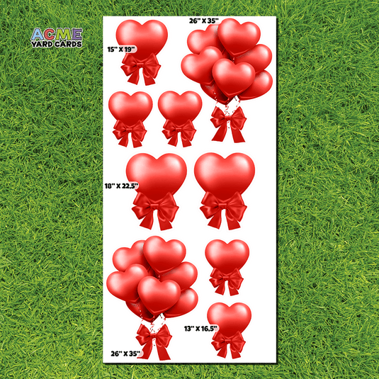 ACME Yard Cards Full Sheet - Balloons - Valentine's Day Panels and Balloon in Red