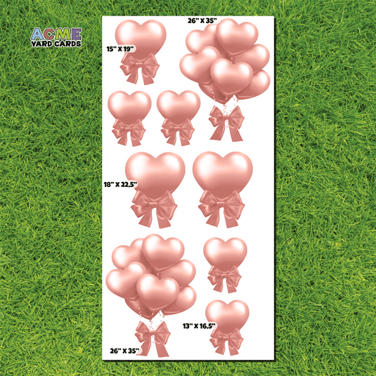 ACME Yard Cards Full Sheet - Balloons - Valentine's Day Panels and Balloon in Rose Gold