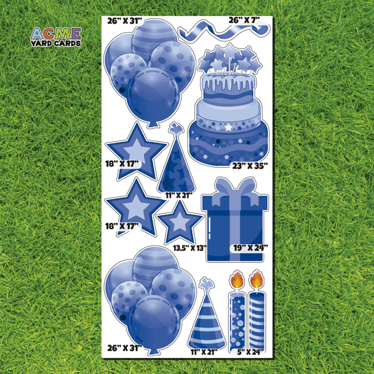ACME Yard Cards Full Sheet - Birthday - Essentials - Blue