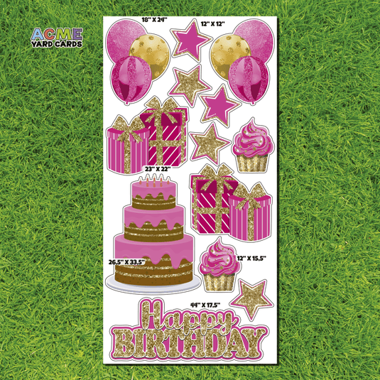 ACME Yard Cards Full Sheet - Birthday – Essentials in Pink