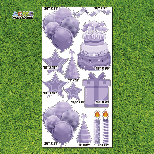 ACME Yard Cards Full Sheet - Birthday - Essentials - Lavender