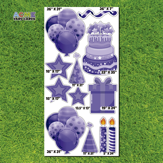 ACME Yard Cards Full Sheet - Birthday - Essentials - Lilac