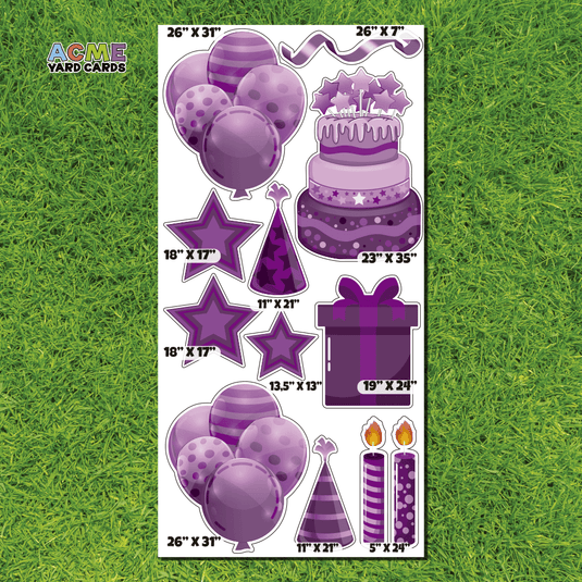 ACME Yard Cards Full Sheet - Birthday - Essentials - Purple