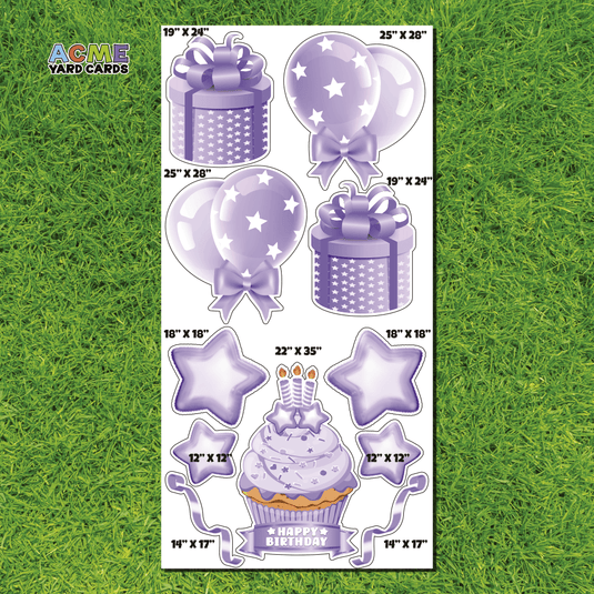 ACME Yard Cards Full Sheet - Birthday - Flair in Violet