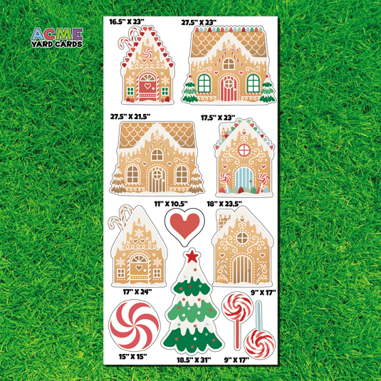 ACME Yard Cards Full Sheet - Birthday - Gingerbread Village
