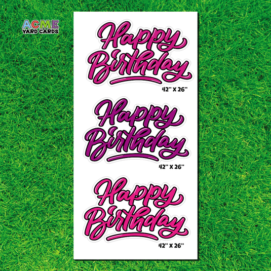 ACME Yard Cards Full Sheet - Birthday - Quick Sign - Rhodamine Purple Pink