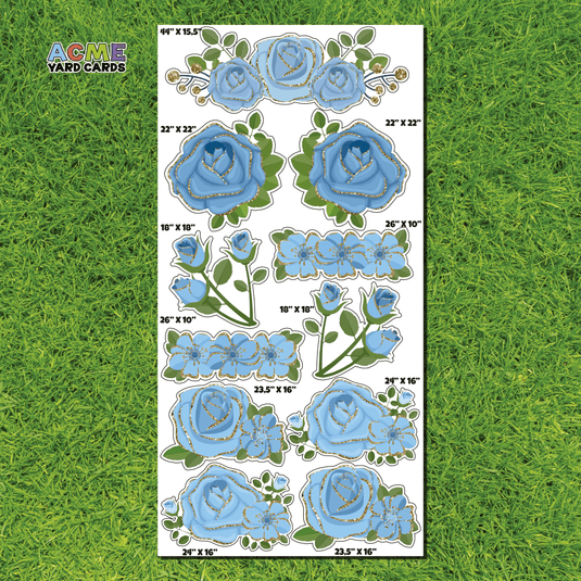 ACME Yard Cards Full Sheet - Flair – Flowers in Light Blue