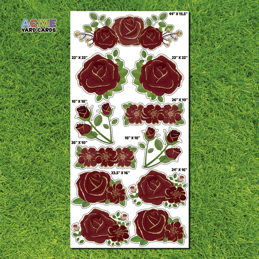 ACME Yard Cards Full Sheet - Flair – Flowers in Maroon