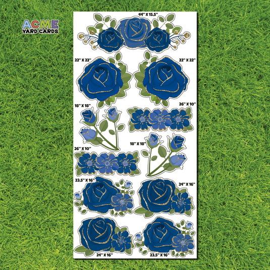 ACME Yard Cards Full Sheet - Flair – Flowers in Navy Blue