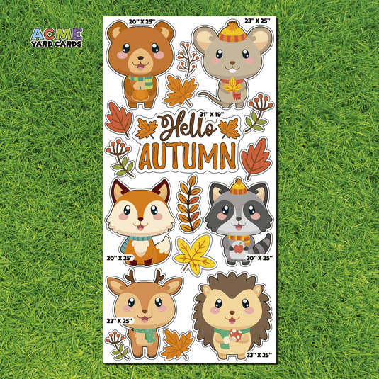 ACME Yard Cards Full Sheet - Theme – Autumn Cute Animals