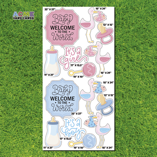 ACME Yard Cards Full Sheet - Theme – Baby, Welcome to the World
