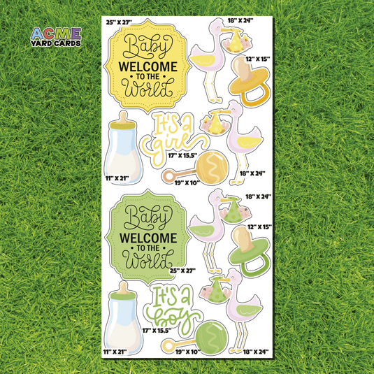 ACME Yard Cards Full Sheet - Theme – Baby, Welcome to the World II