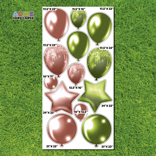 ACME Yard Cards Full Sheet - Theme - Balloons and Stars AKA Combo