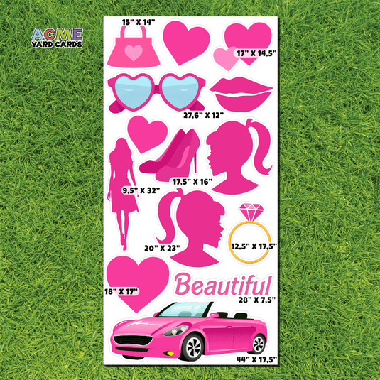 ACME Yard Cards Full Sheet - Theme – Beautiful Pink Girl