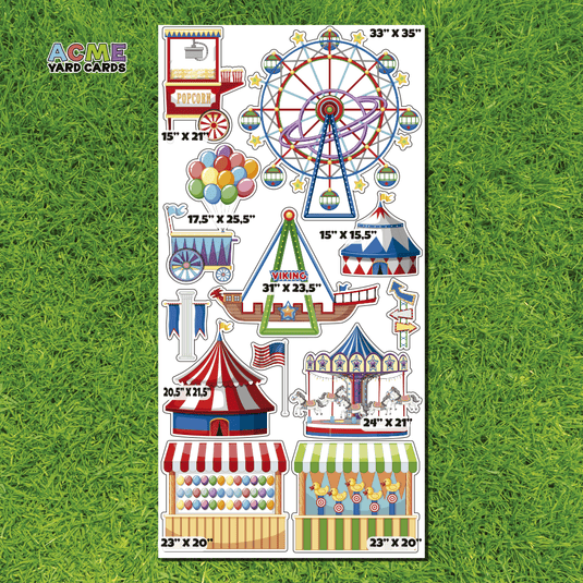 ACME Yard Cards Full Sheet - Theme - Carnival and Circus
