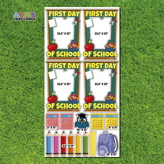 ACME Yard Cards Full Sheet - Theme – First Day of School
