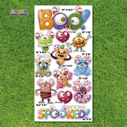 ACME Yard Cards Full Sheet - Theme – Halloween Boo Monsters