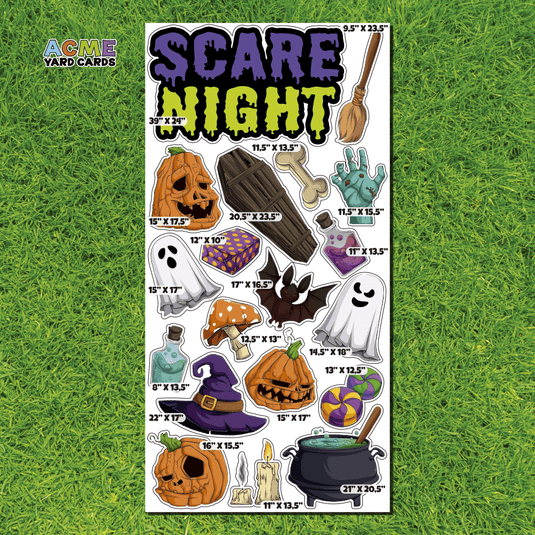 ACME Yard Cards Full Sheet - Theme – Halloween Scary Night