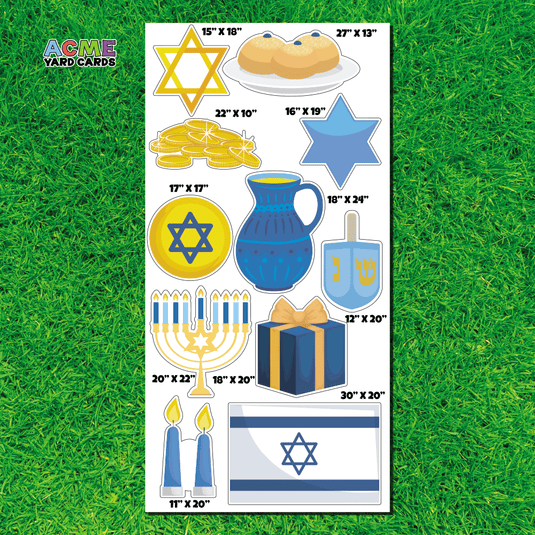 ACME Yard Cards Full Sheet - Theme - Hanukkah I