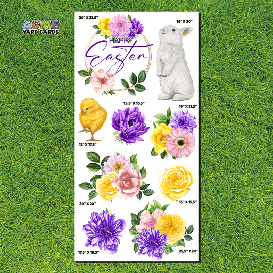 ACME Yard Cards Full Sheet - Theme – Happy Easter Bunny Garden Collection