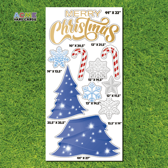 ACME Yard Cards Full Sheet - Theme – Jumbo Christmas Tree - Blue