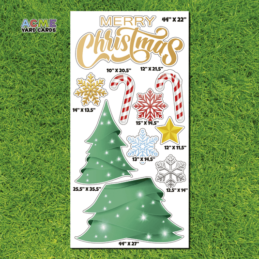 ACME Yard Cards Full Sheet - Theme – Jumbo Christmas Tree - Green