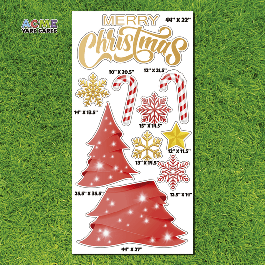 ACME Yard Cards Full Sheet - Theme – Jumbo Christmas Tree - Red
