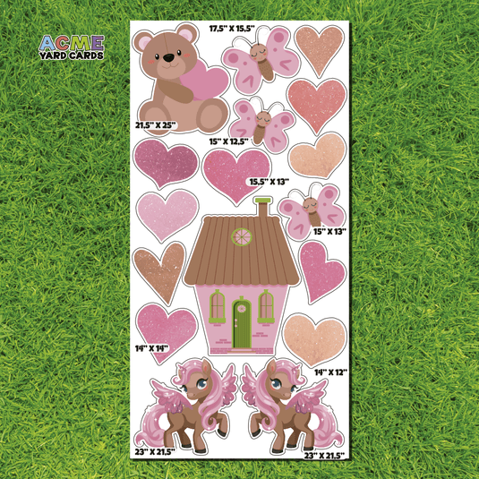 ACME Yard Cards Full Sheet - Theme – Pink & Cute Collection