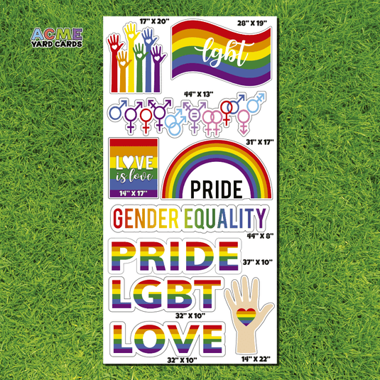 ACME Yard Cards Full Sheet - Theme - Pride