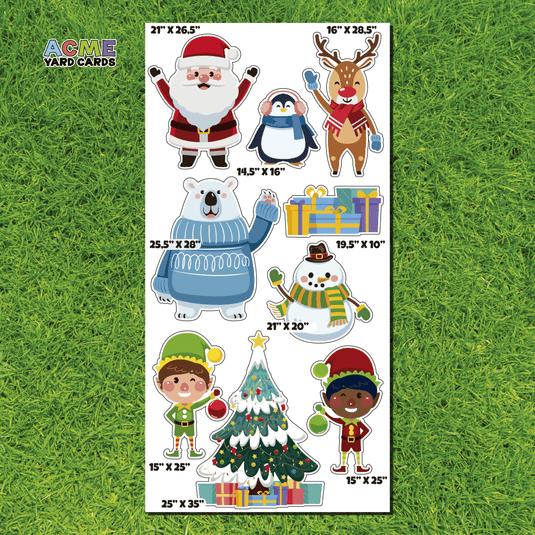 ACME Yard Cards Full Sheet - Theme – Santa Claus And Helpers