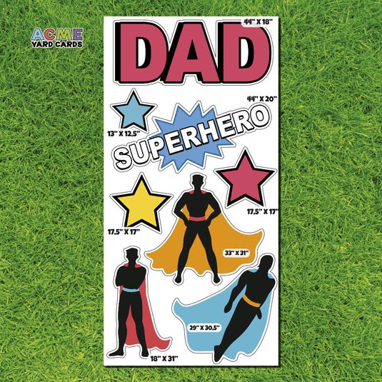 ACME Yard Cards Full Sheet - Theme - Super Hero Daddy
