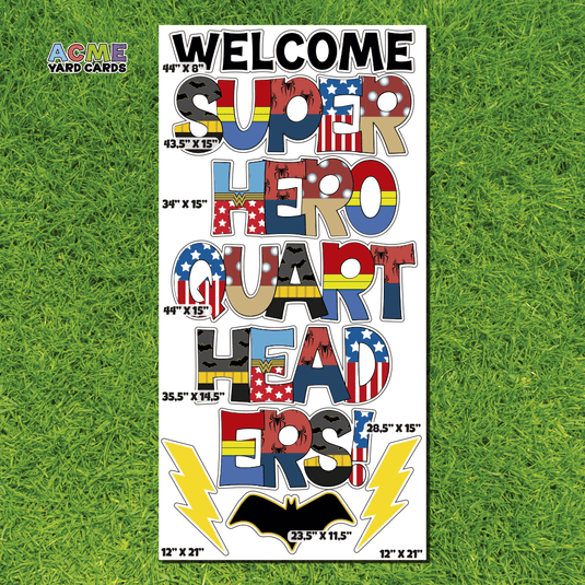 ACME Yard Cards Full Sheet - Theme – Superhero Headquarters